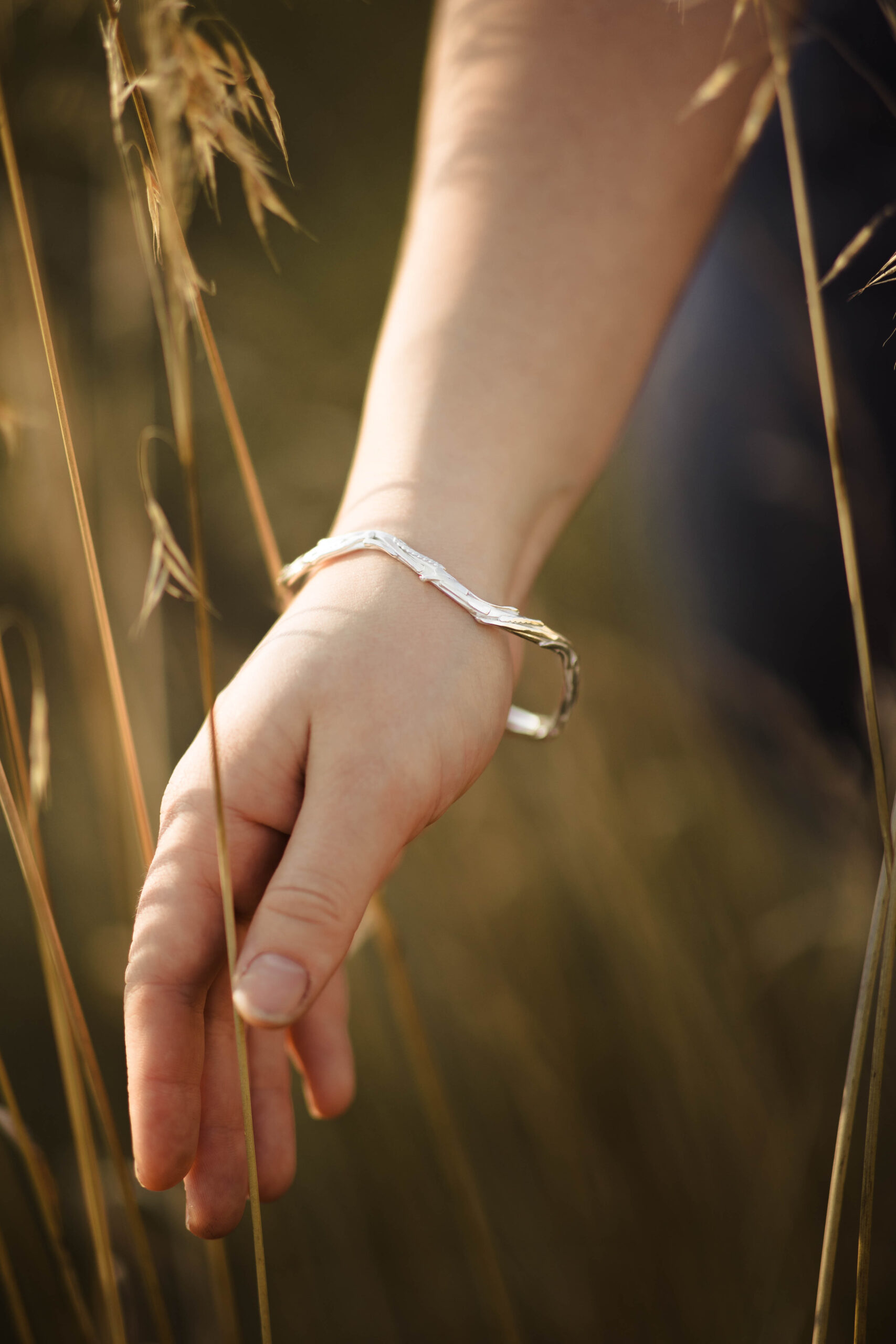 Wavy Bark Bangles – Argentium Silver - Image 4