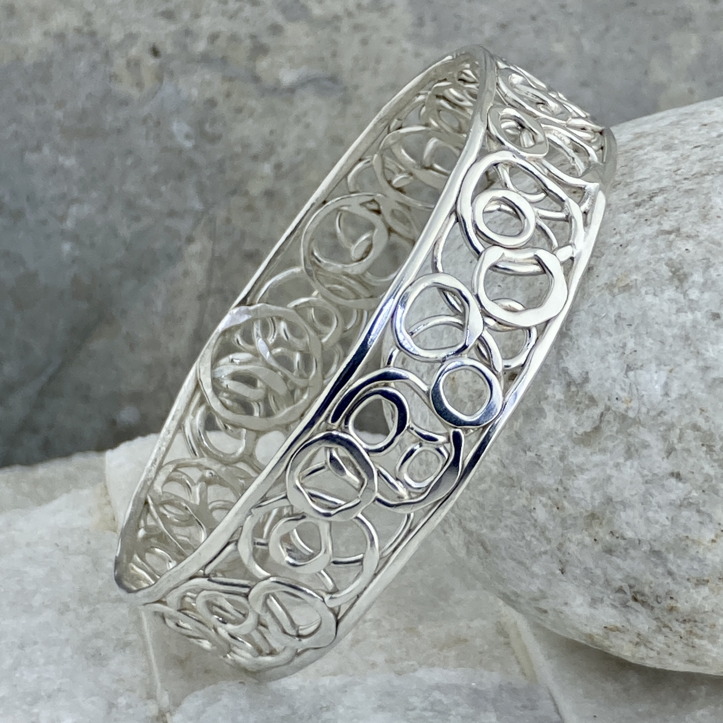 Argentium Silver Pebbles Bangle – Small - Image 3