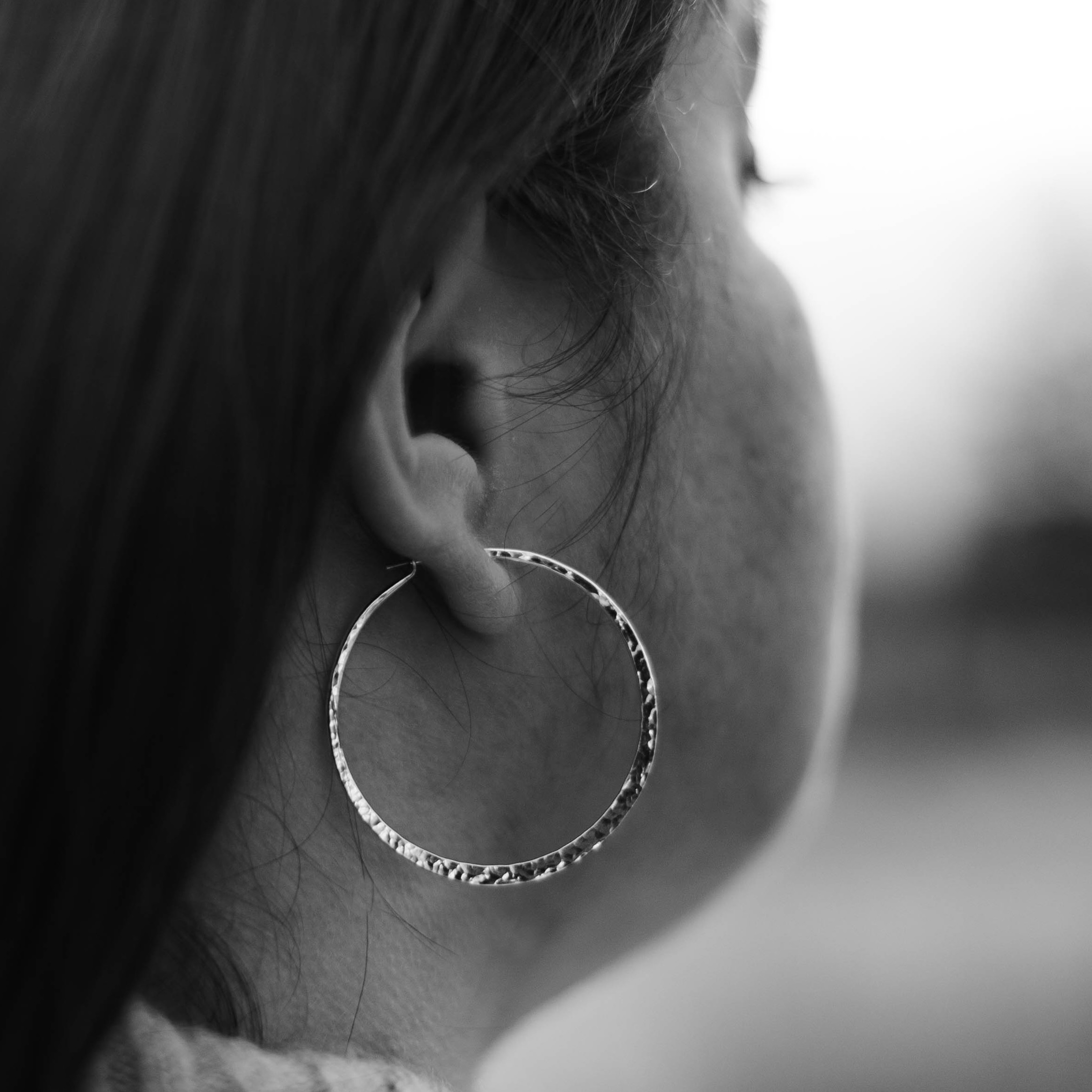 hoop earrings - round large - Argentium silver - Image 5