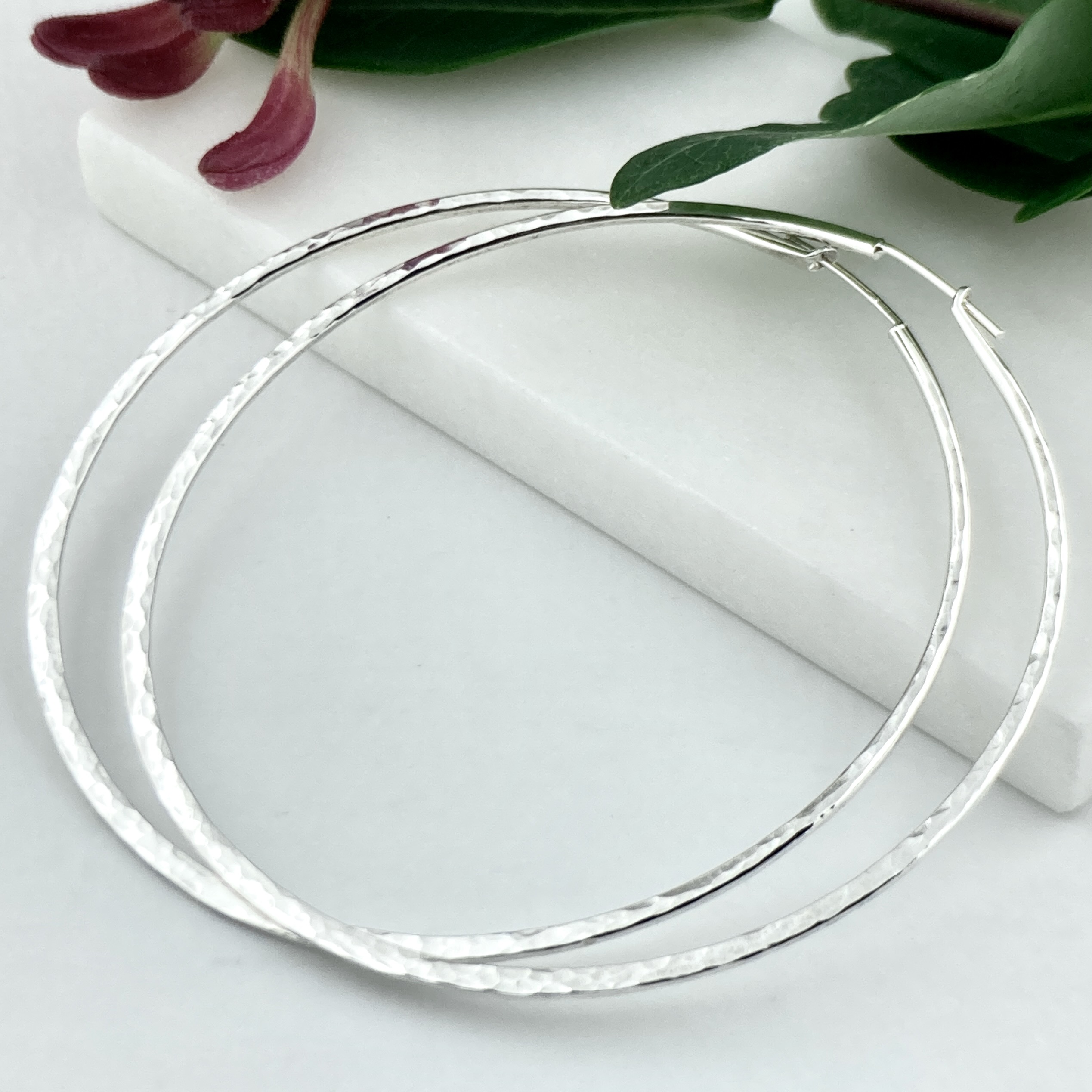 hoop earrings - round XLarge - Argentium silver