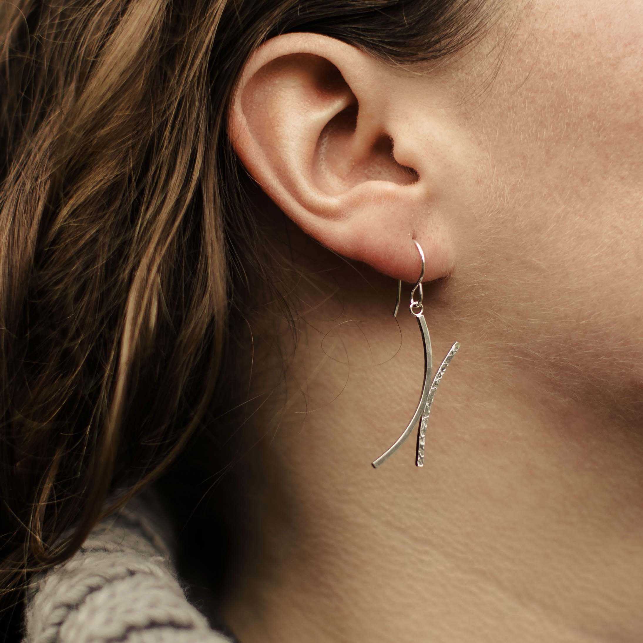 Geometric X – Argentium Silver – Pendant - Image 2