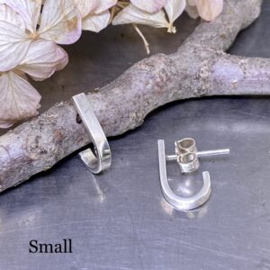 J-Hoop Earrings – Small – Argentium Silver