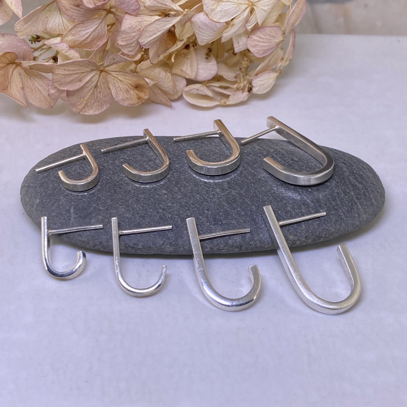 J-Hoop Earrings – Large – Argentium Silver - Image 8