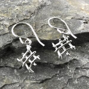 Twig Earrings – Diamond Shape – Argentium Silver