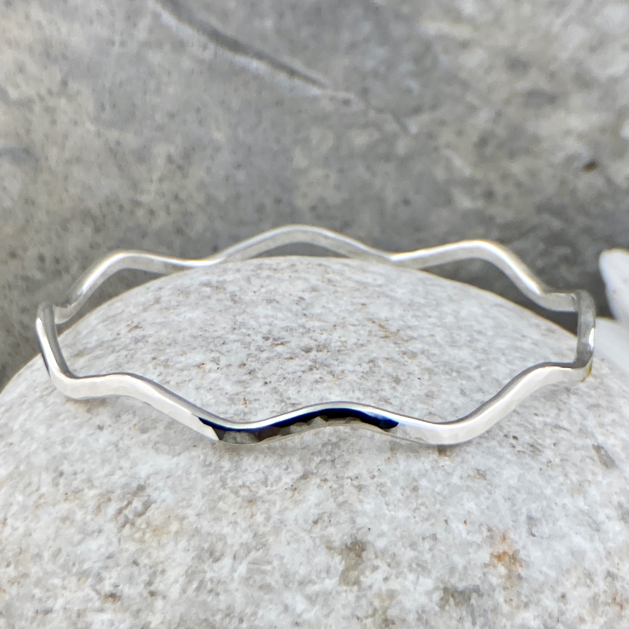 Argentium Silver Wavy Bangles – Polished - Heavy - Image 3