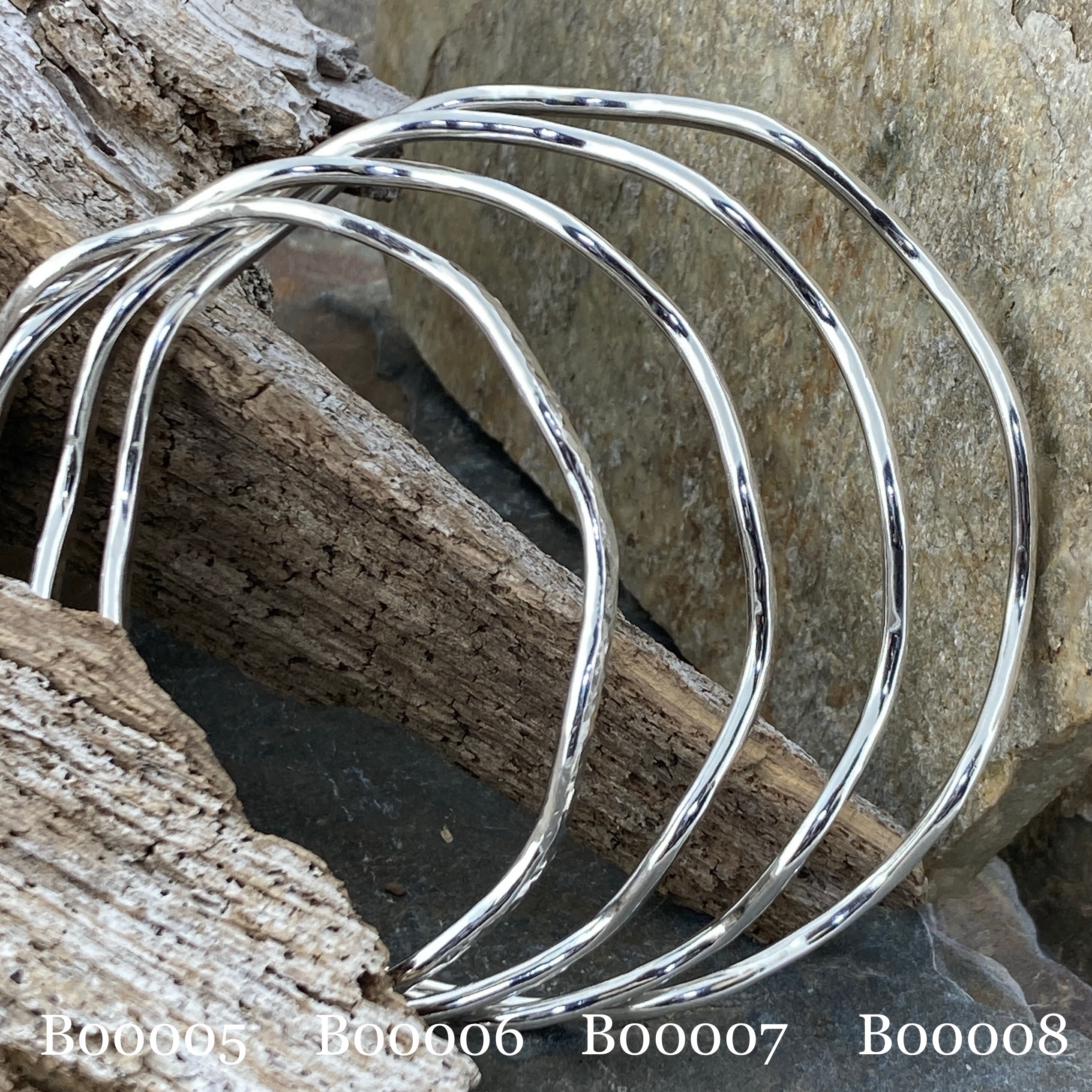 Argentium Silver Wavy Bangles – Polished - Heavy - Image 8