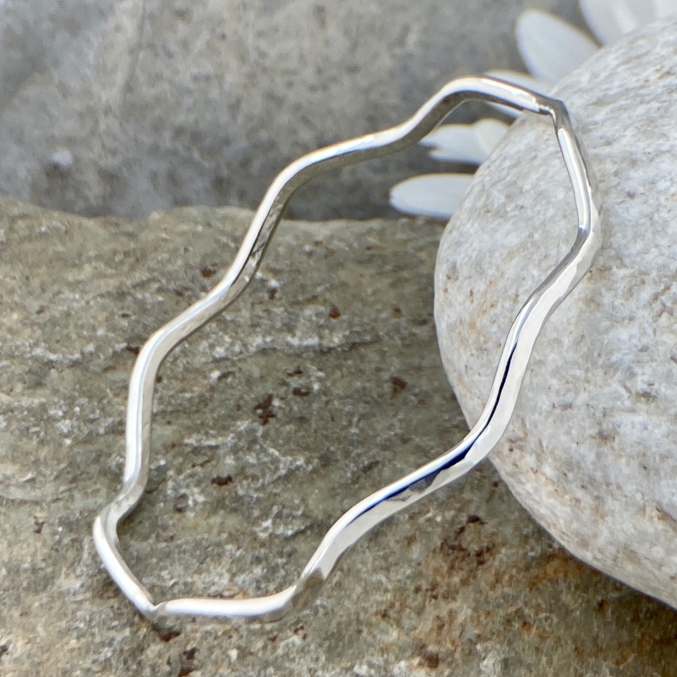Argentium Silver Wavy Bangles – Polished - Heavy - Image 4