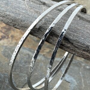 Argentium Silver Hammered Bangle