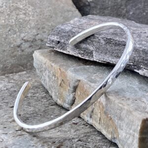 Argentium Silver Hammered Cuff