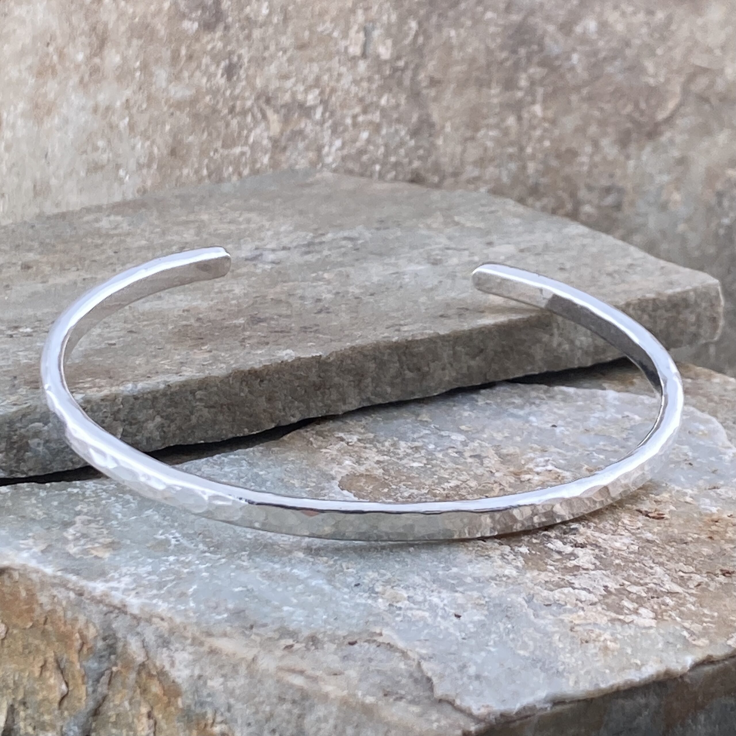 Argentium Silver Hammered Cuff - Image 4