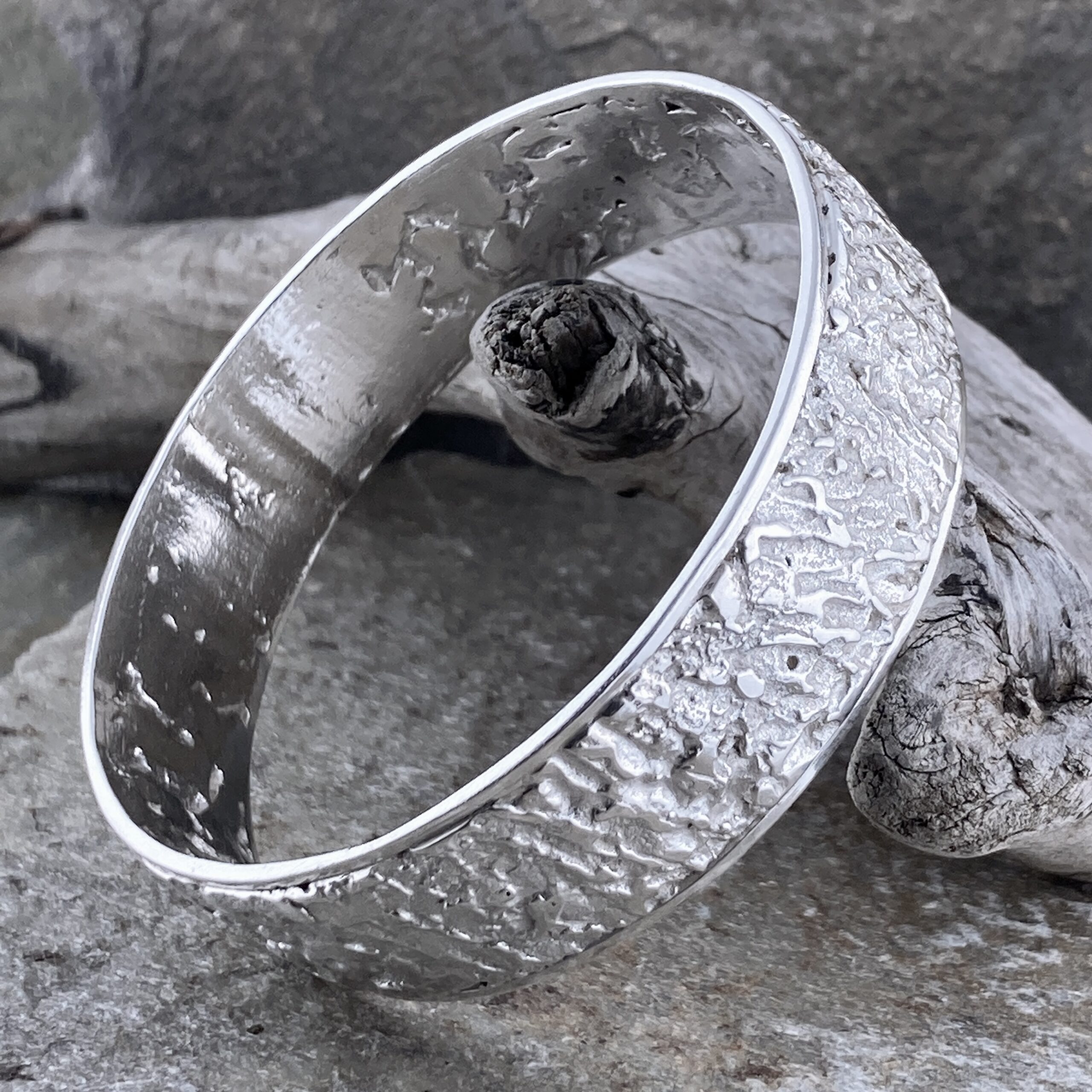 Argentium Silver Lunar Bangle – Medium