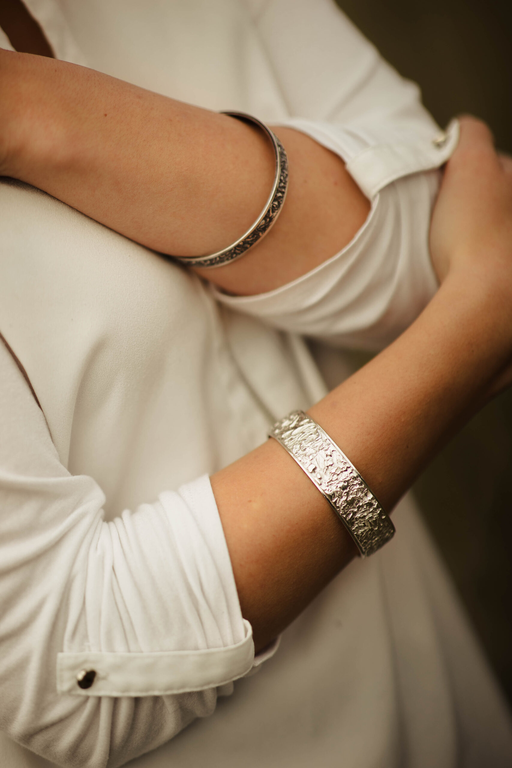 Argentium Silver Lunar Bangle – Medium - Image 4