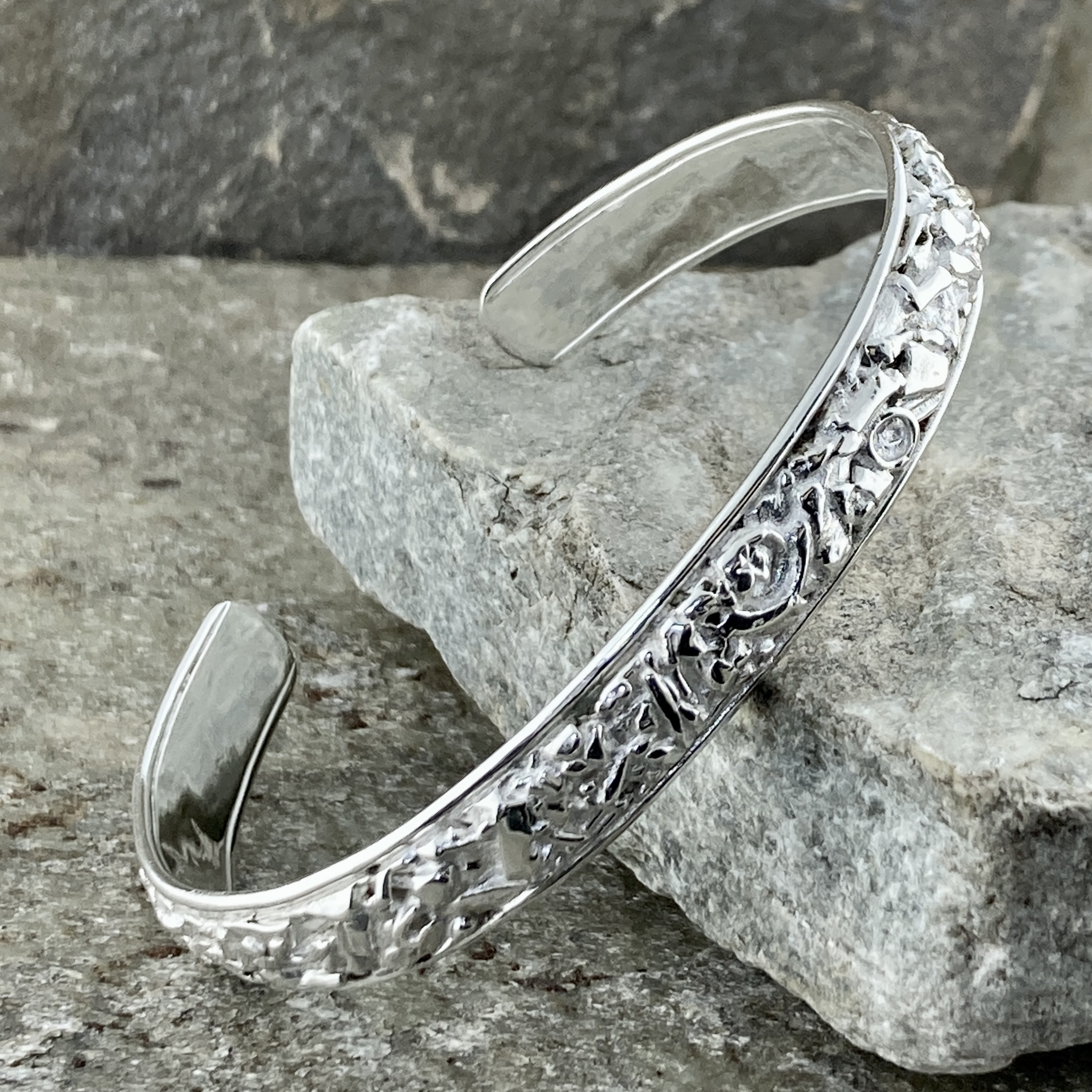 Argentium Silver Lunar Cuff – Medium – Polished