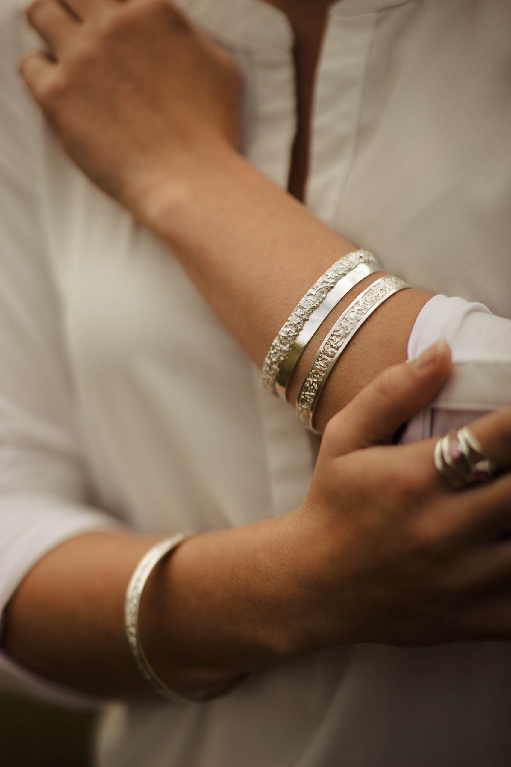 Argentium Silver Lunar Cuff – Extra Large – Polished - Image 4