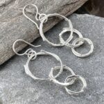 freeform circle earrings - triple - Argentium silver