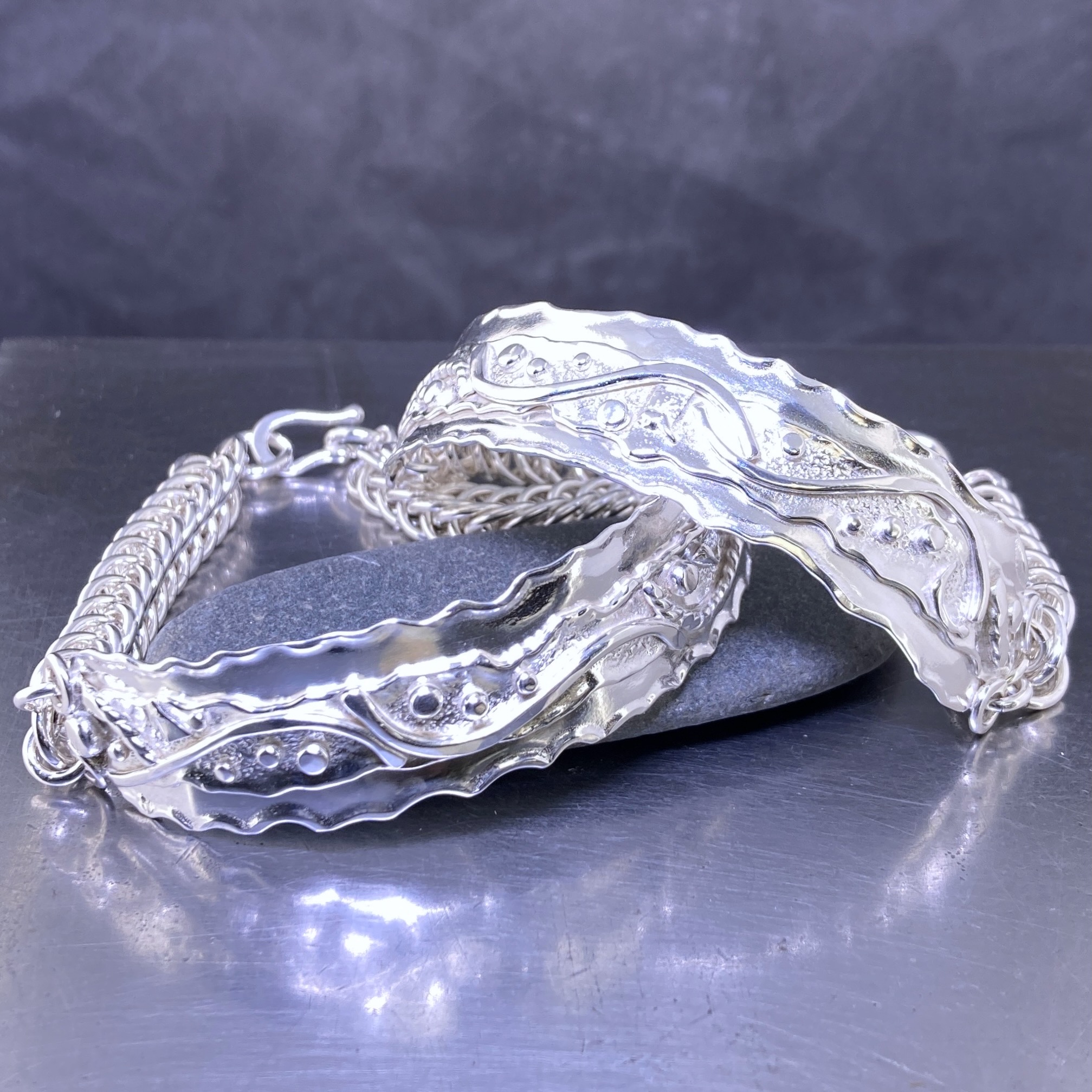 Argentium Silver Waves Bracelet – Chain Maille