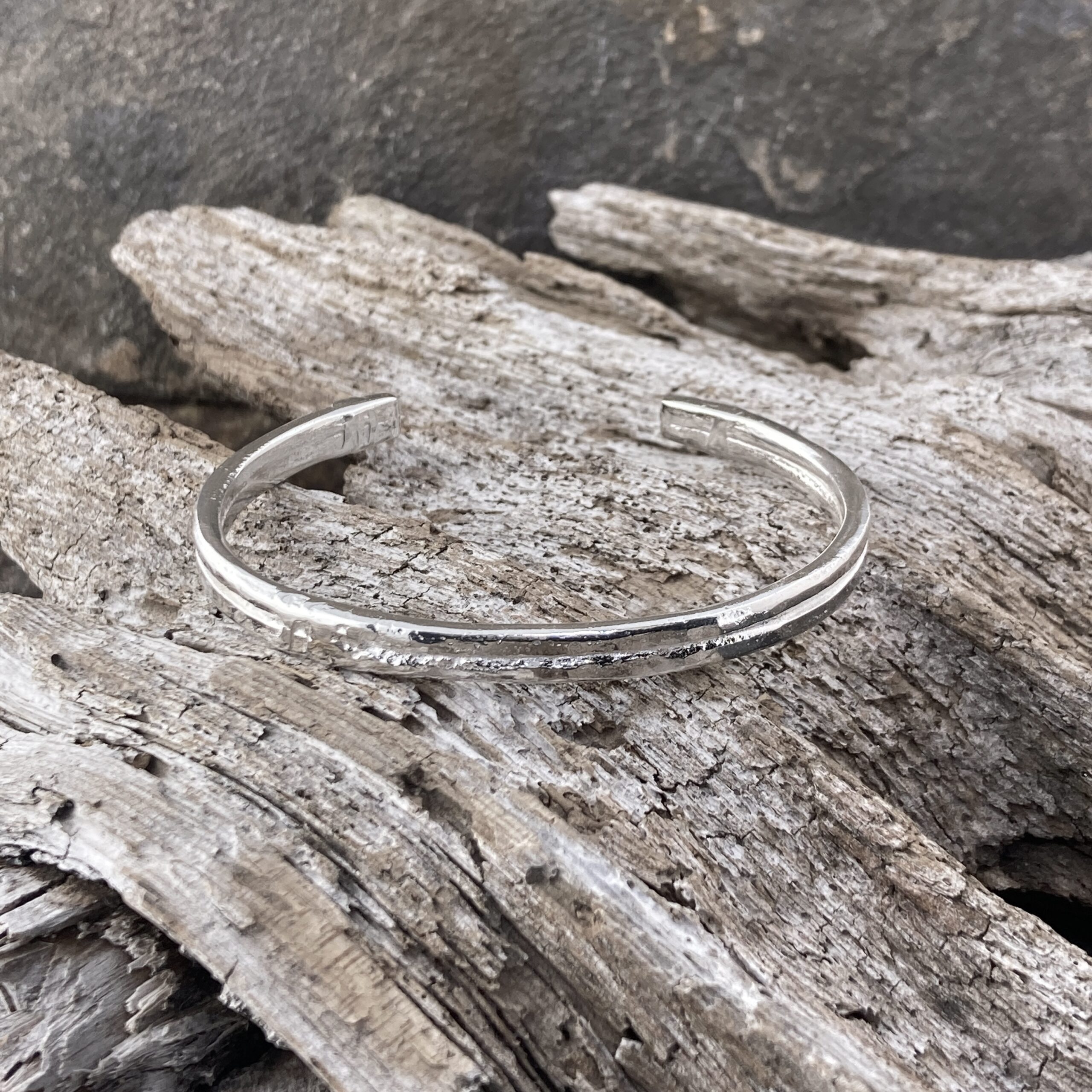 Argentium Silver Wire with Brackets Cuff – Small - Image 2