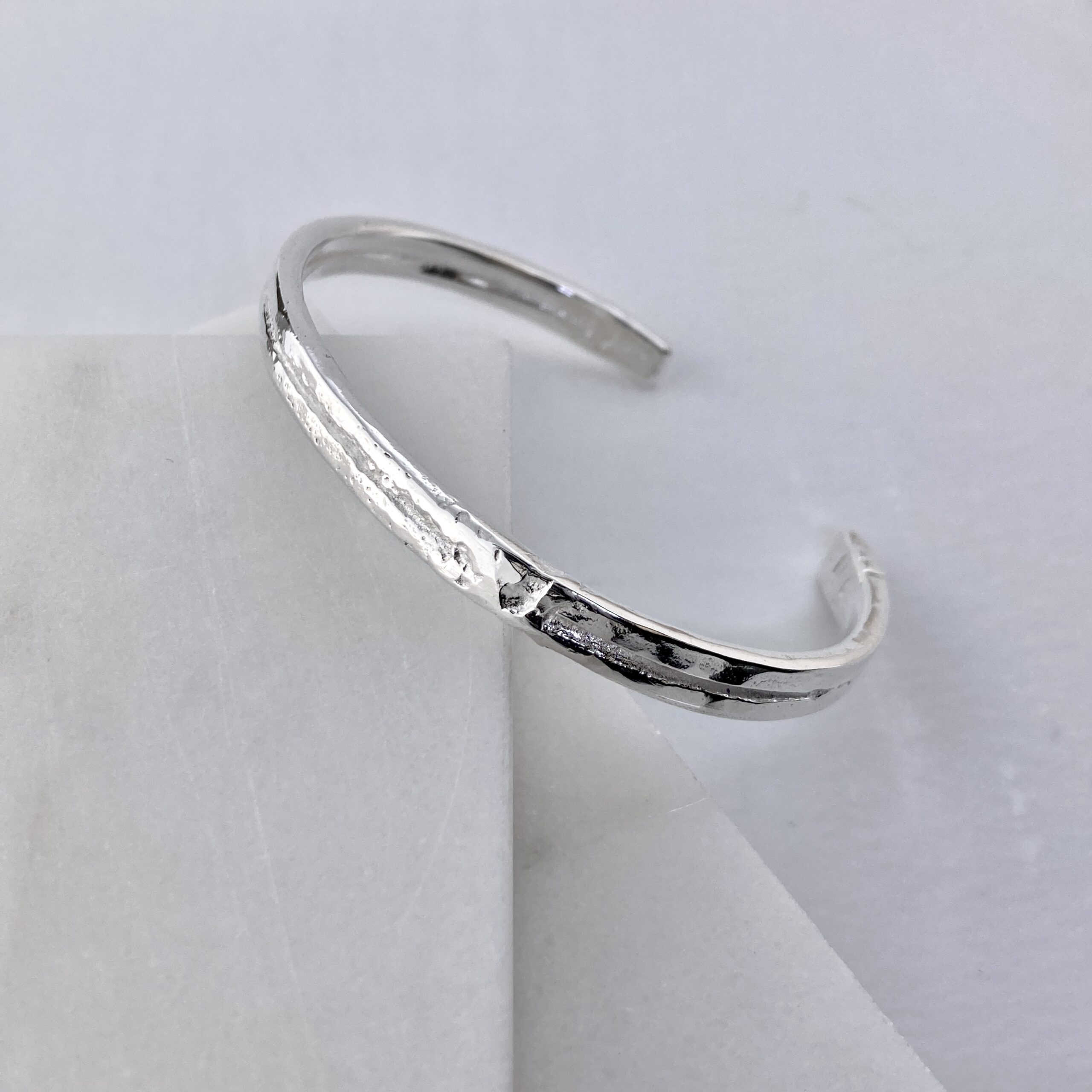 Argentium Silver Wire with Brackets Cuff – Small