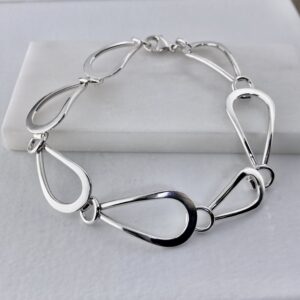 Argentium Silver Buttonhole Panel Bracelet – 8.5 inches