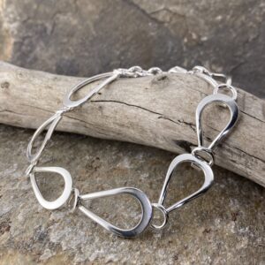 Argentium Silver Buttonhole Panel Bracelet – 8.75 inches