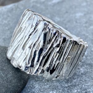 Bark Ring – Size 10 – Argentium Silver