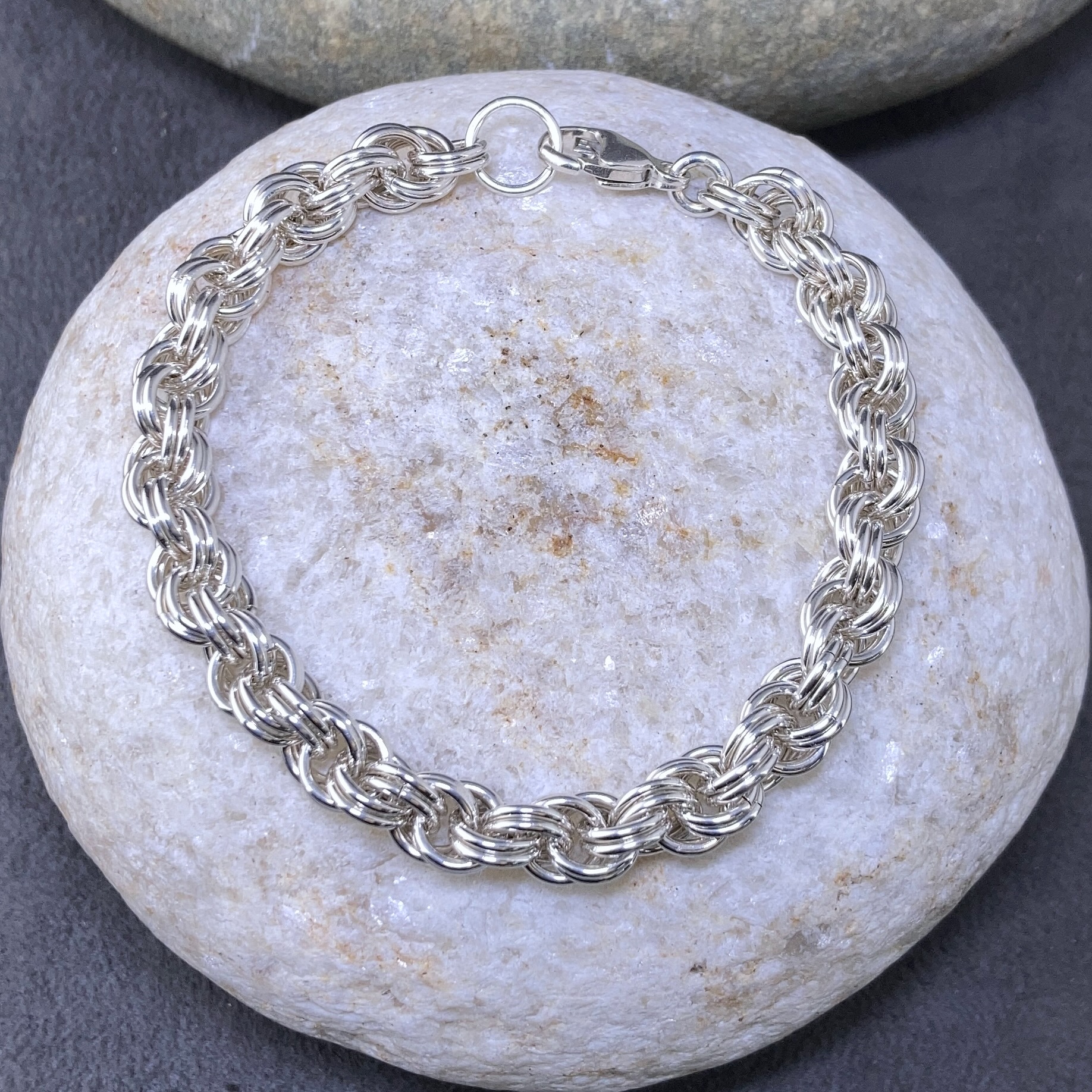 Argentium Silver Double Spiral Bracelet - Image 8
