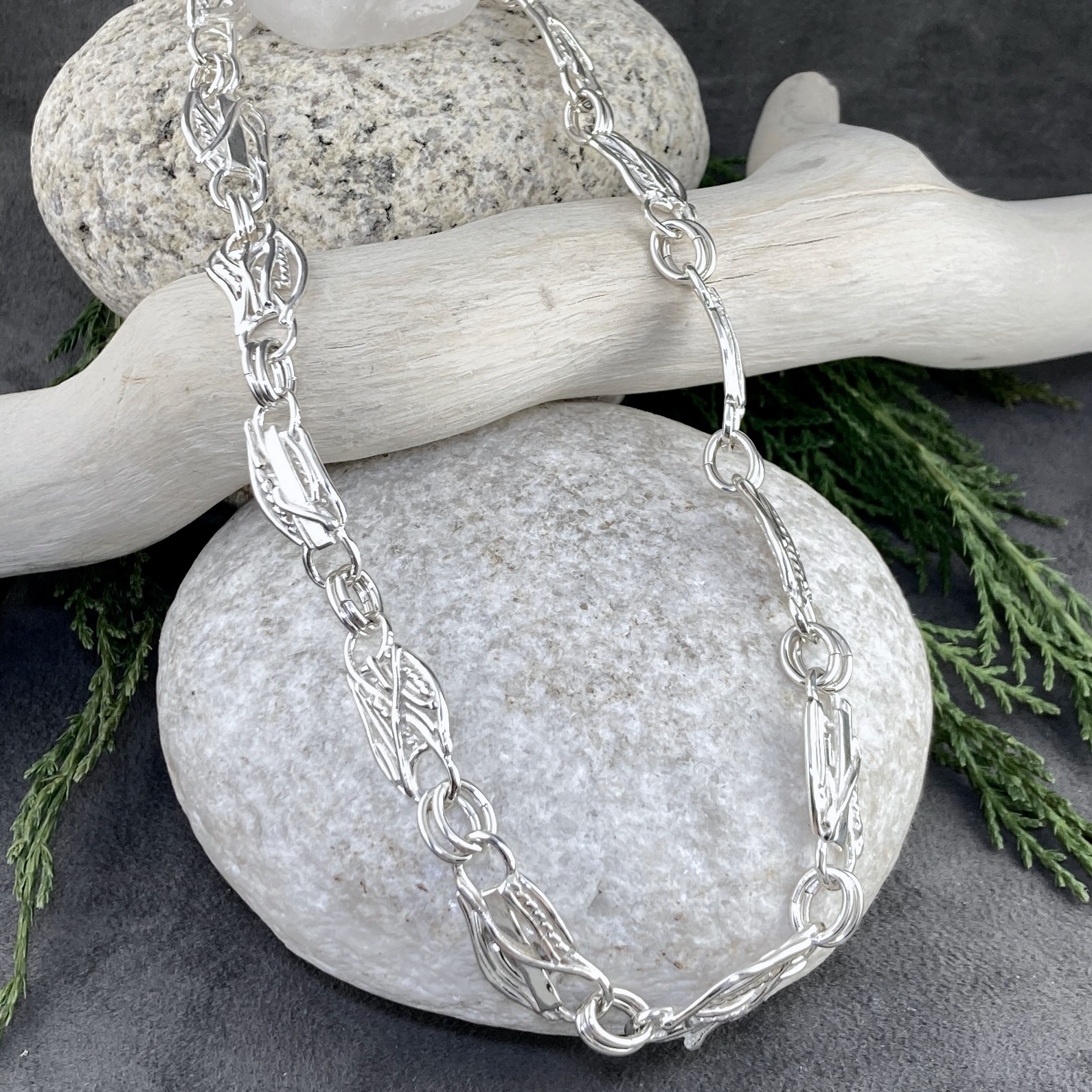 twig necklace - Argentium silver - Image 4