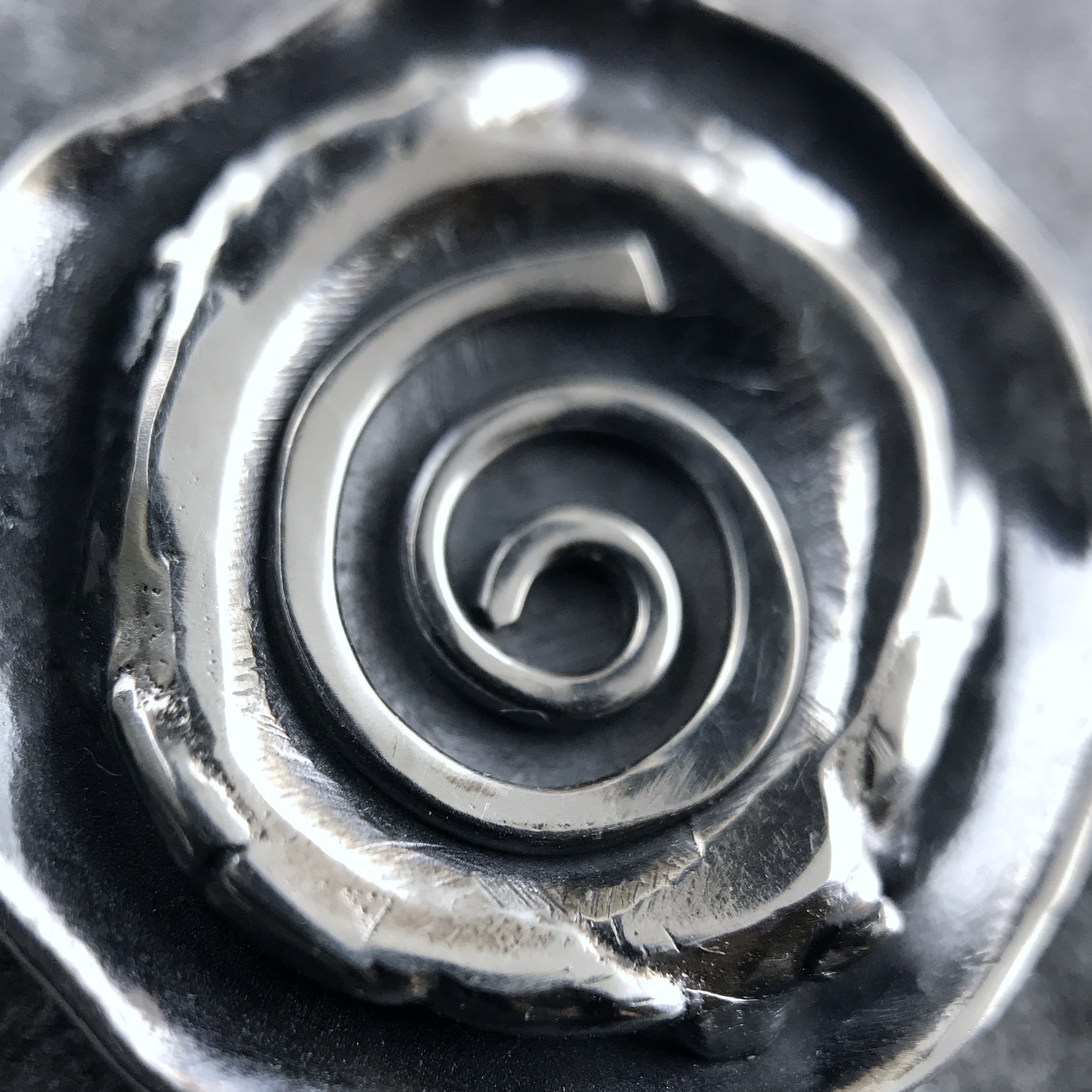 spiral pendant - Argentium silver wax seal - antique - Image 3