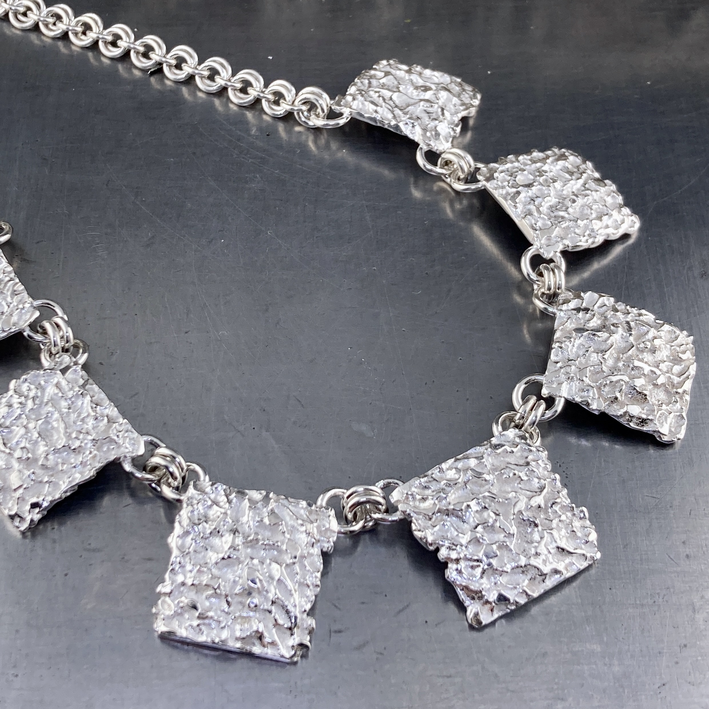 lunar panel necklace - Argentium silver