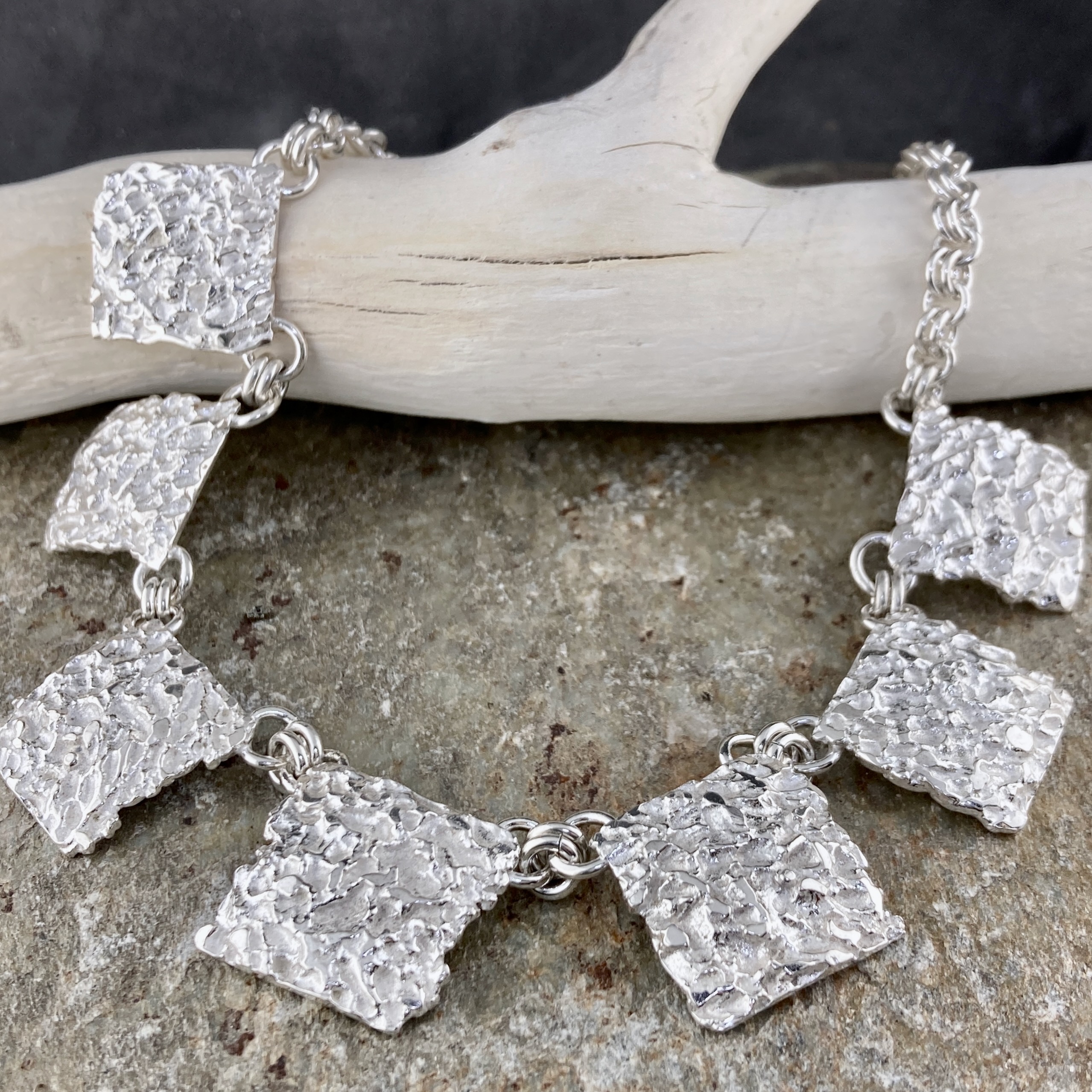 lunar panel necklace - Argentium silver - Image 4