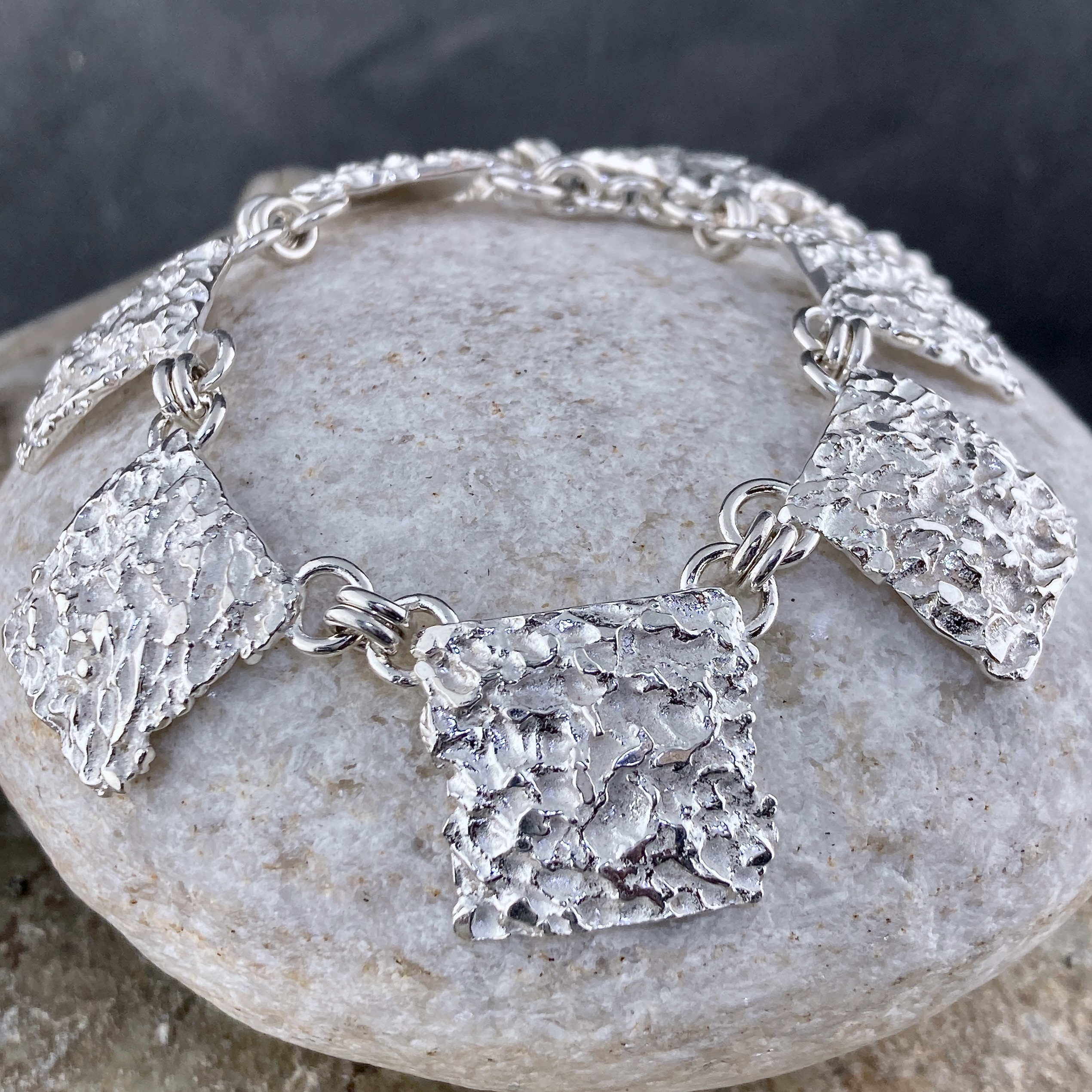 lunar panel necklace - Argentium silver - Image 3