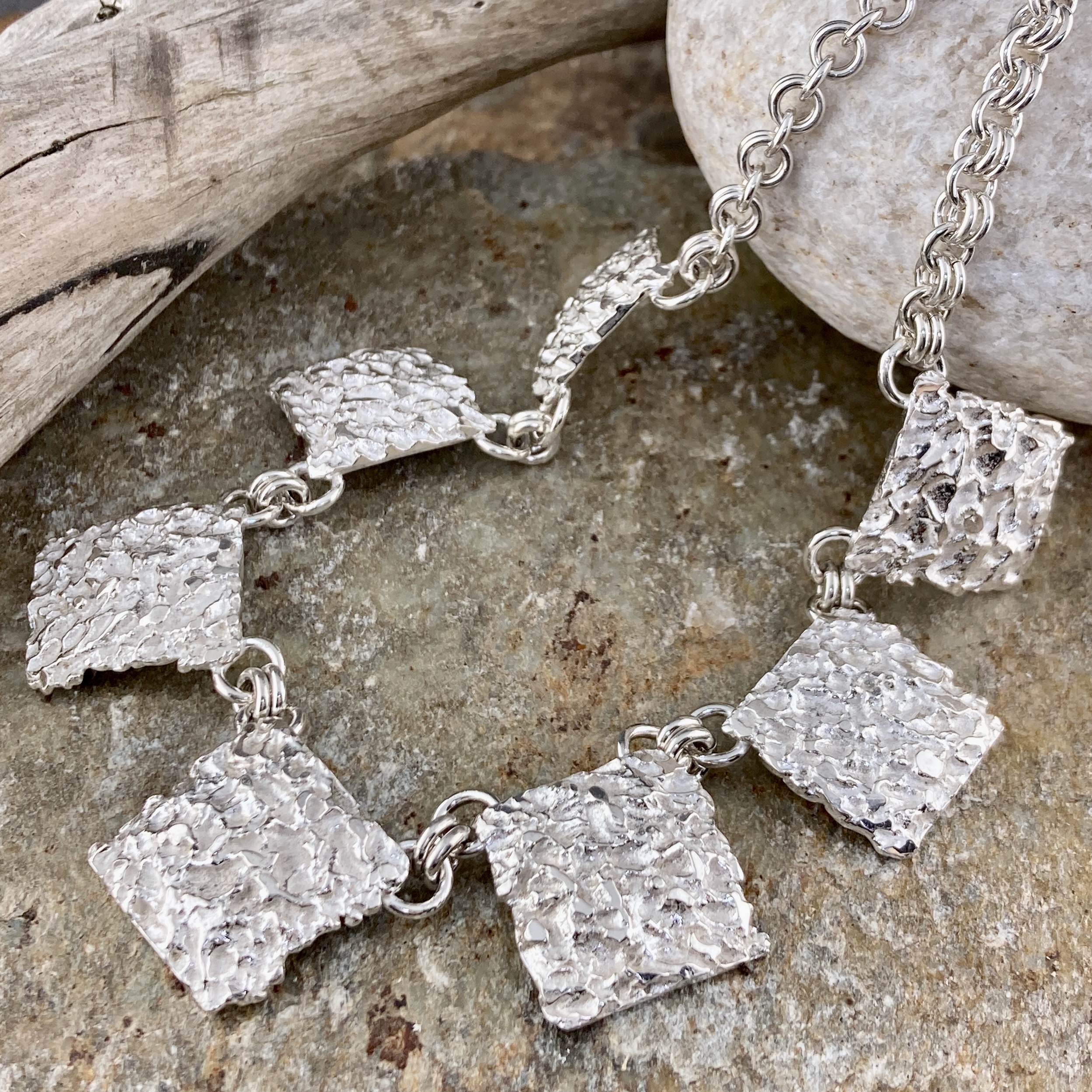 lunar panel necklace - Argentium silver - Image 2