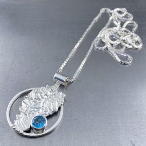 Swiss topaz pendant - Argentium silver - 2 carat