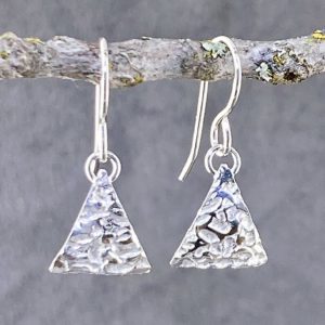 lunar earrings - triangle - Argentium silver