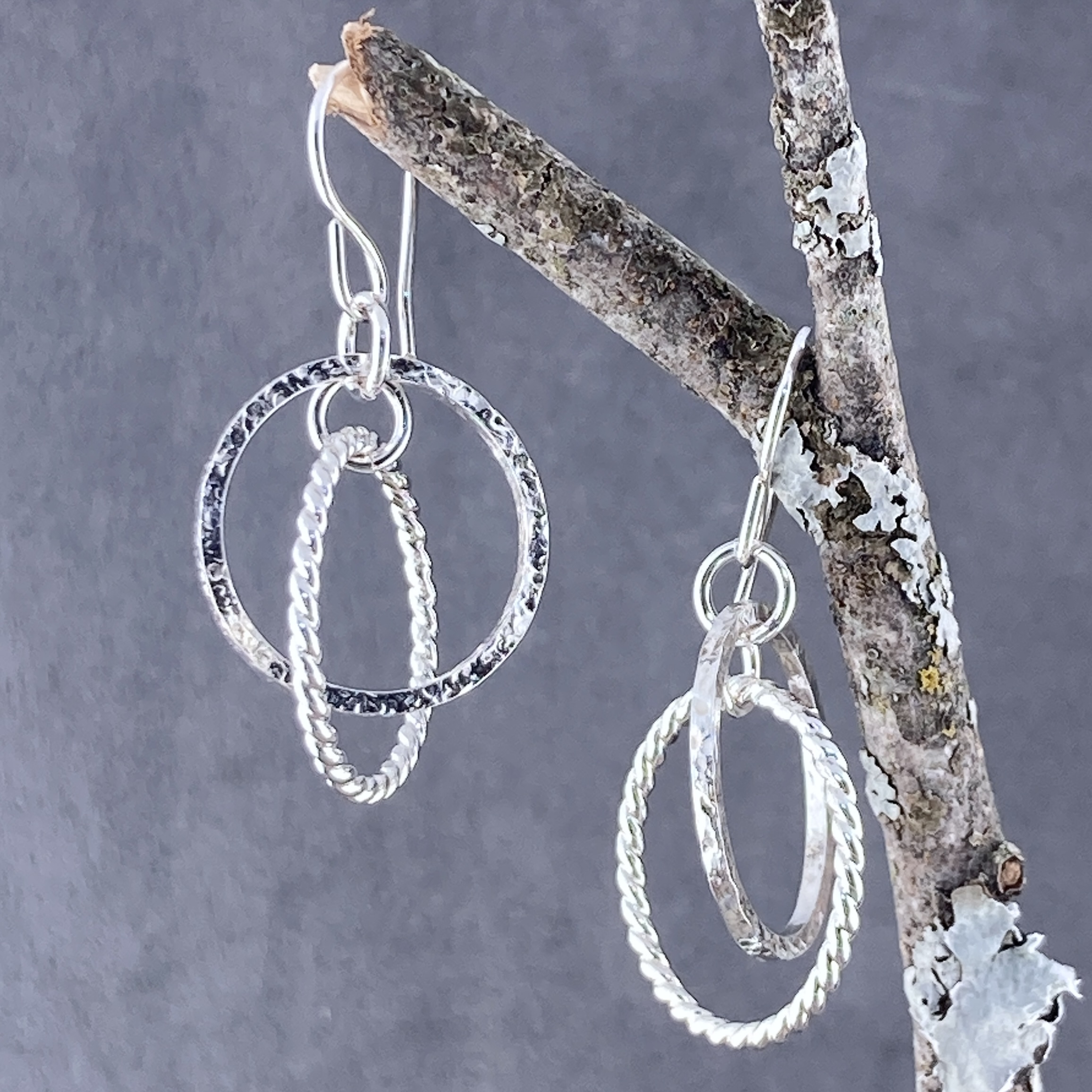 solar system earrings - Argentium silver - Image 3
