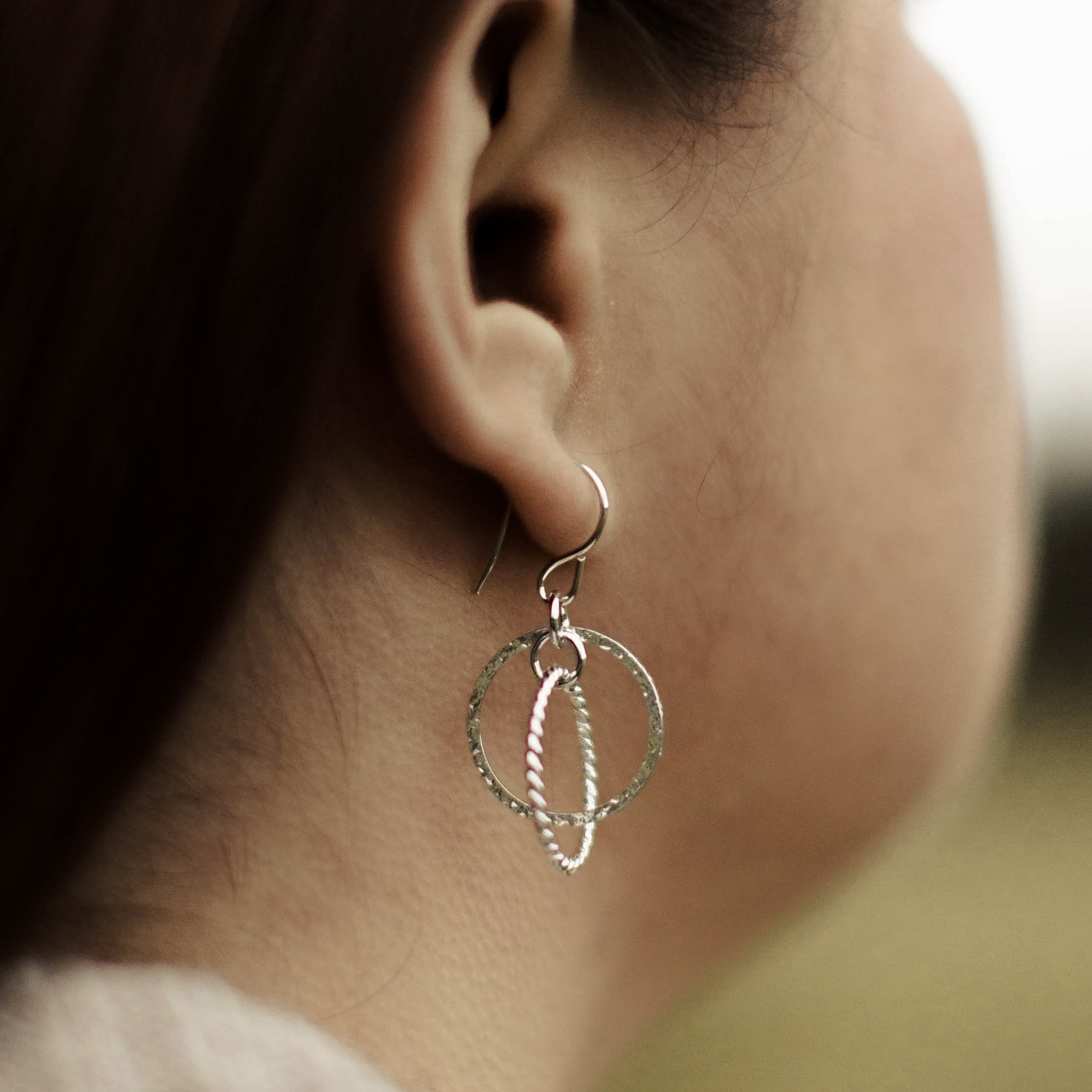 solar system earrings - Argentium silver - Image 4