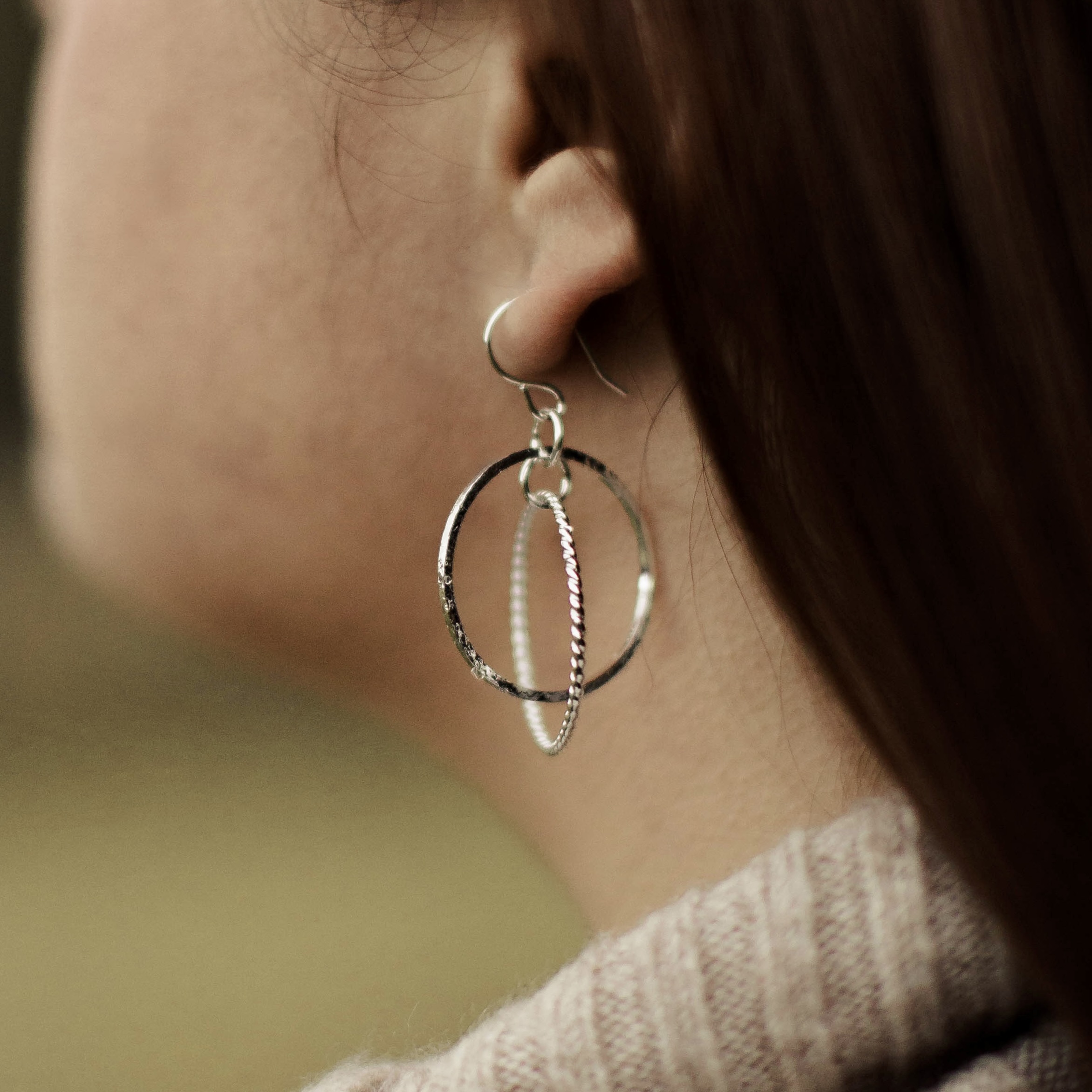 solar system earrings - Argentium silver - Image 6