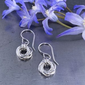 sun earrings - mobius - Argentium silver