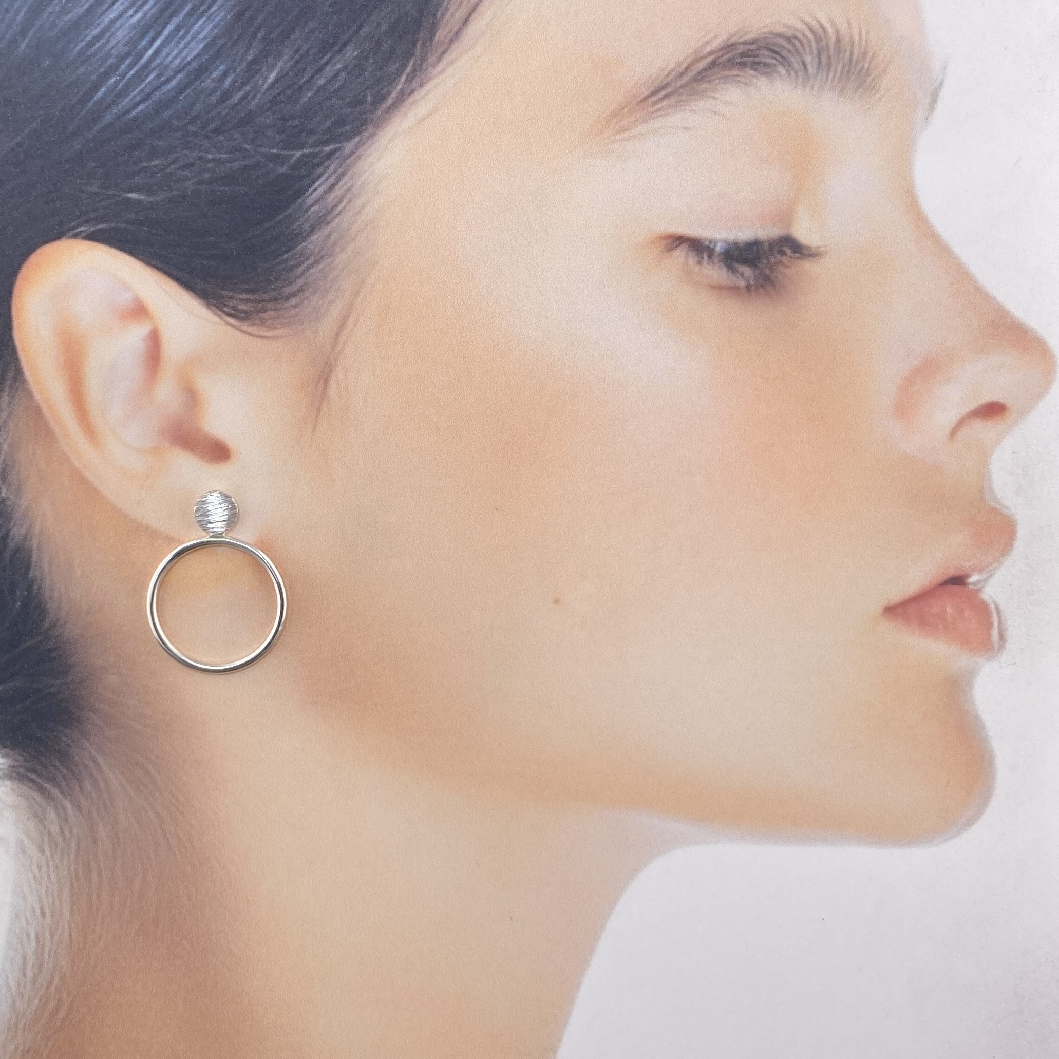 sun earring jacket - hammered - Argentium silver - Image 3