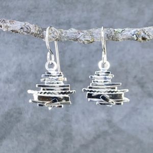 bark earrings - Argentium silver