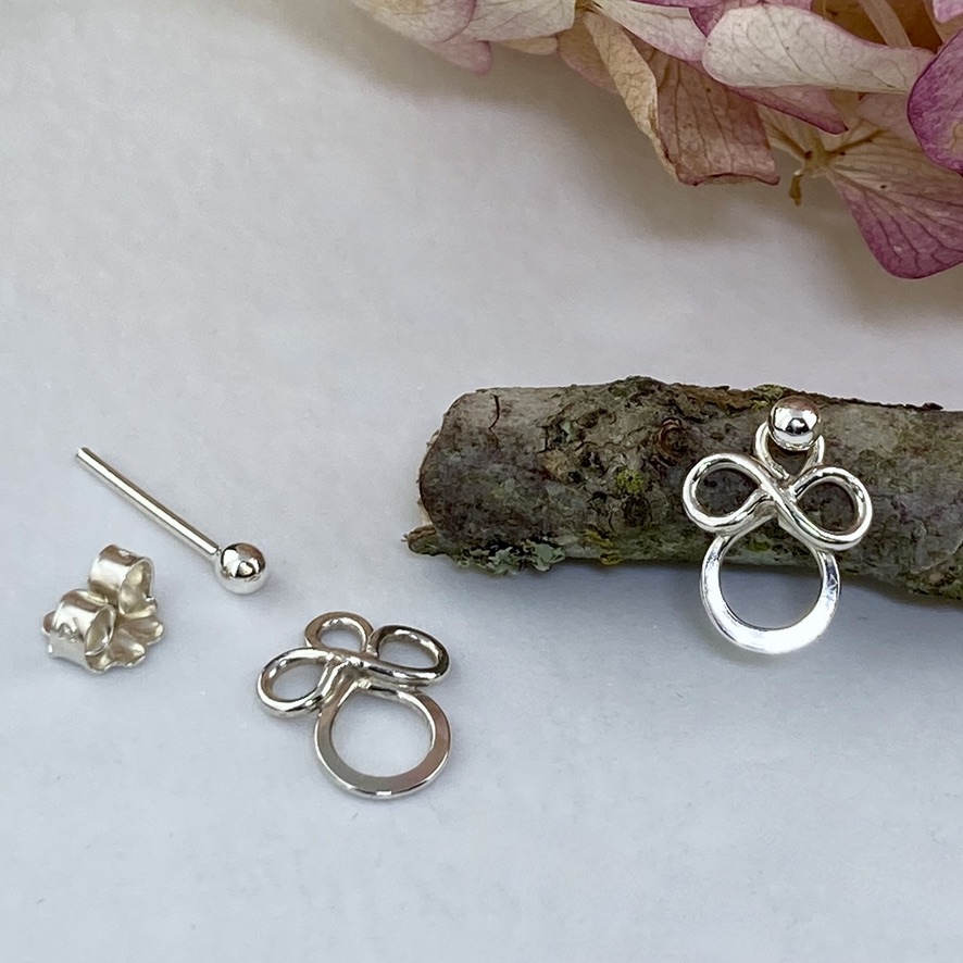 flower bud earring jacket - Argentium silver - Image 4