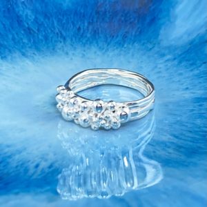 granules, bark rings - Argentium silver