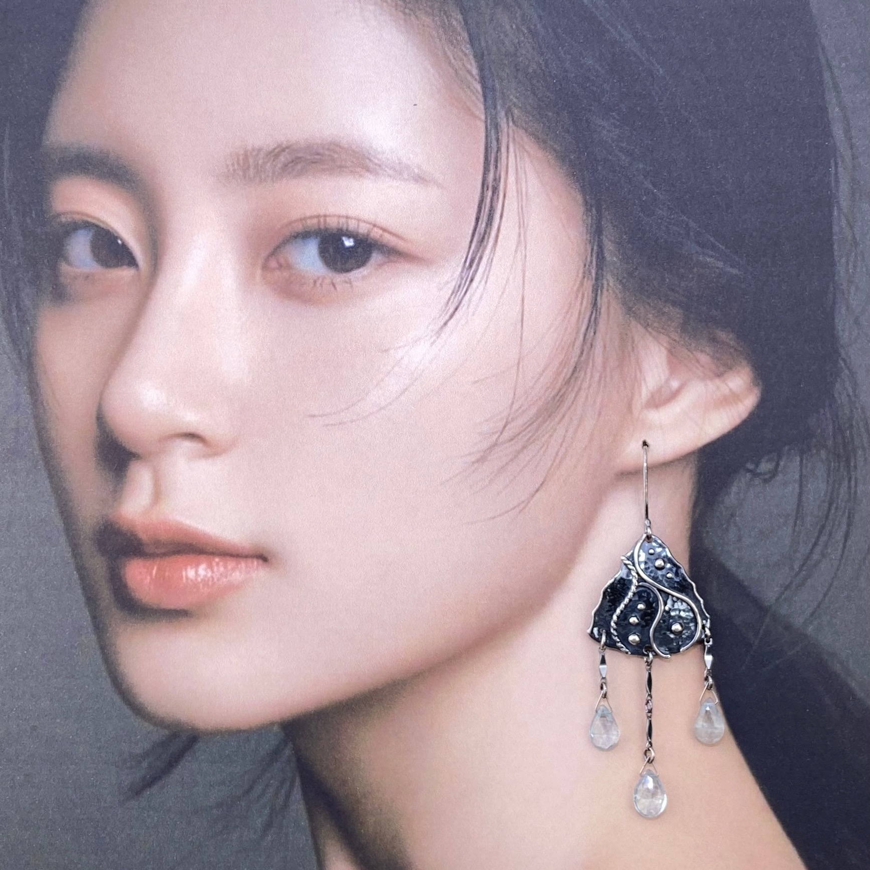 Swiss topaz earrings - chandelier - Argentium silver - Image 2