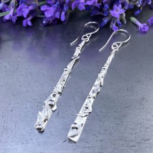 rapids earrings - icicle - Argentium silver