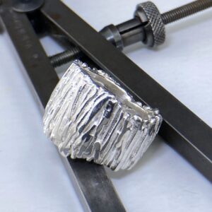 Bark Ring – Size 10.5 – Argentium Silver