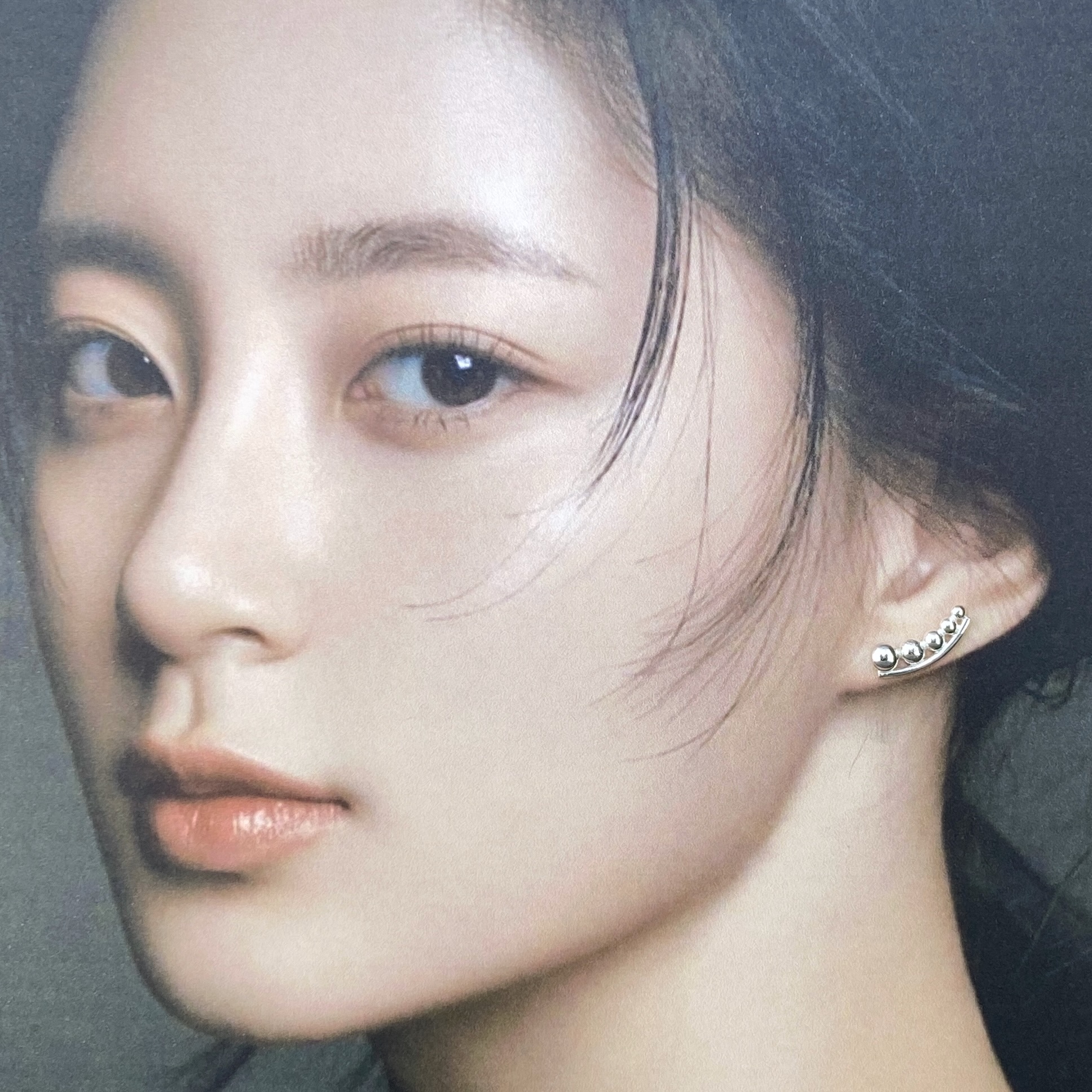 granules earrings - ear climber - Argentium silver - Image 2