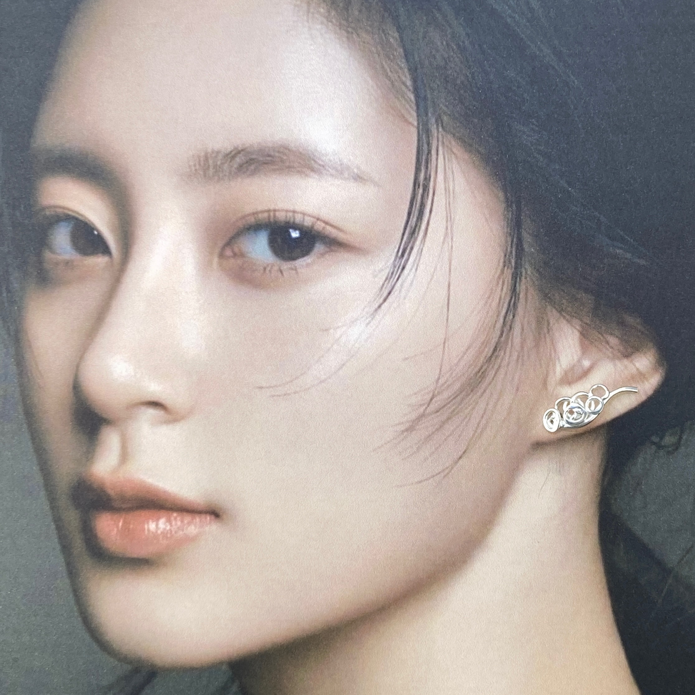 pebbles earrings - ear climber - Argentium silver - Image 2