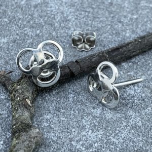 pebbles earrings - post - Argentium silver