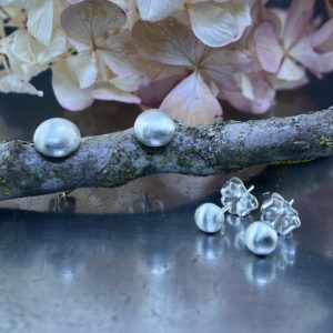 Granules Earrings – Single Post – Argentium Silver
