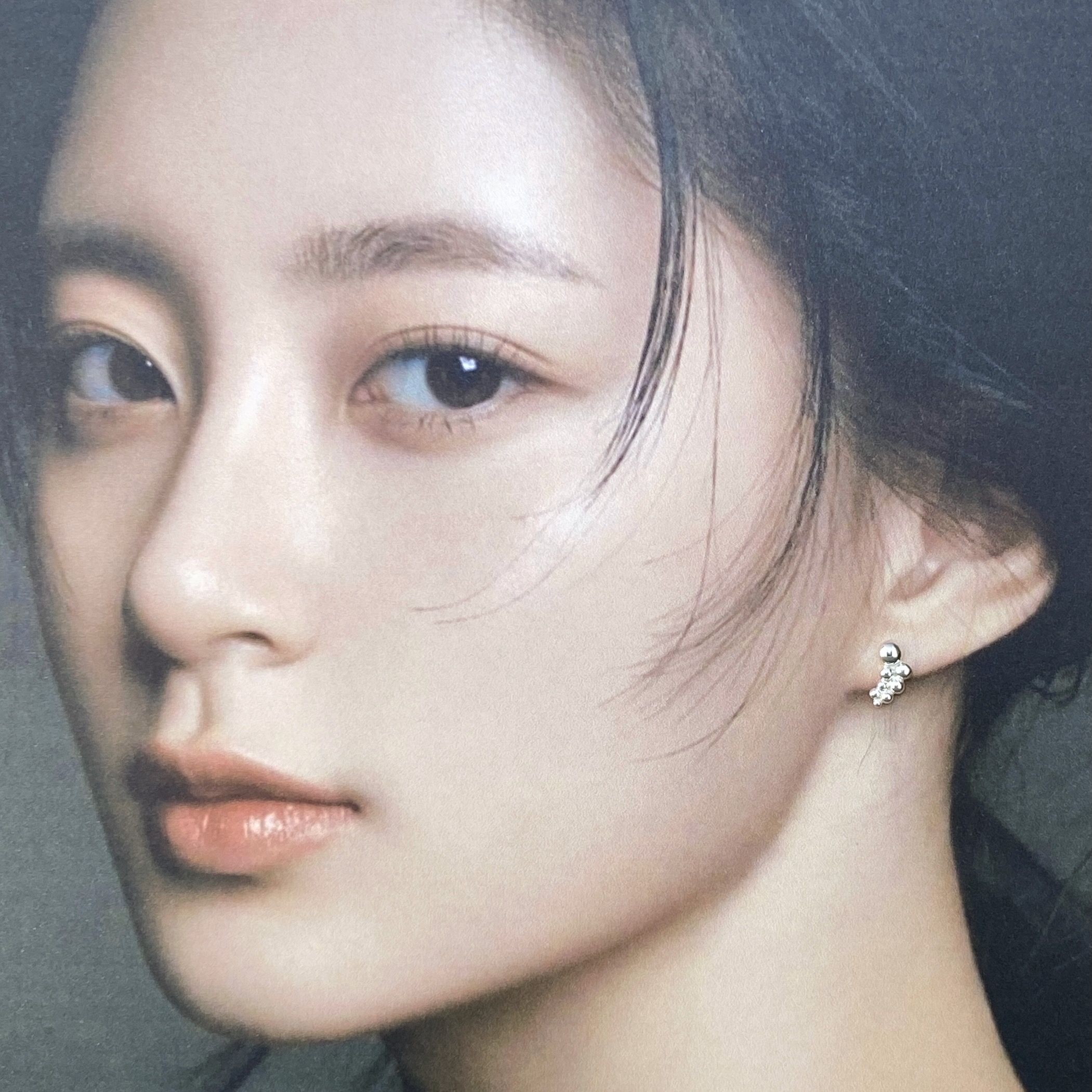 granules earrings - cluster post - Argentium silver - Image 2